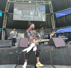Timaya pictured performing at a concert